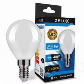 Zelux Led Mini Globe G45 6W E14 4000K Mini Globe