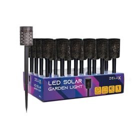 Lampa ogrodowa LED solarna Zelux wzorzysta