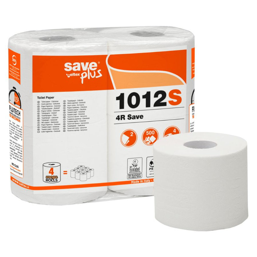 Celtex Save Plus toalettpapír recy, 2 réteg, 500lap, 55m, 4tekercs/csomag, 10csomag/zsák Celtex Save Plus toalettpapír recy, 2 réteg, 500lap, 55m, 4tekercs/csomag, 10csomag/zsák