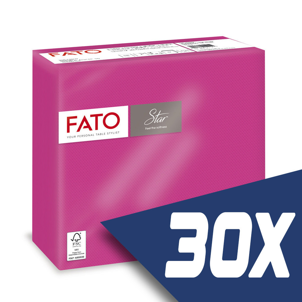 Fato Sztár szalvéta 2 rétegű 38x38cm fuxia 40 szál/csomag (30 csomag) Fato Sztár szalvéta 2 rétegű 38x38cm fuxia 40 szál/csomag (30 csomag)